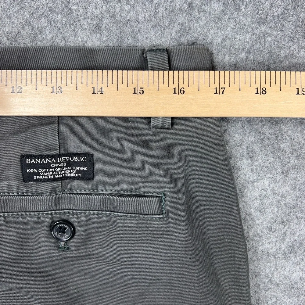Banana Republic‎ Pants Mens 32x32 Gray Slim Fit Aiden Chino 100% Cotton Slacks